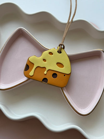 Cheese Slice Leather bag charm