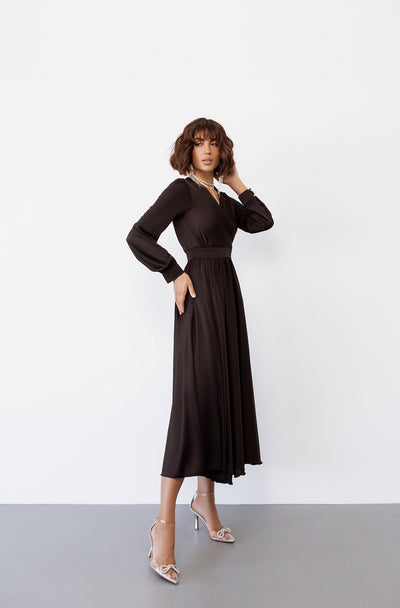 Black MIDI LONG SLEEVE DRESS (ARTICLE C393)