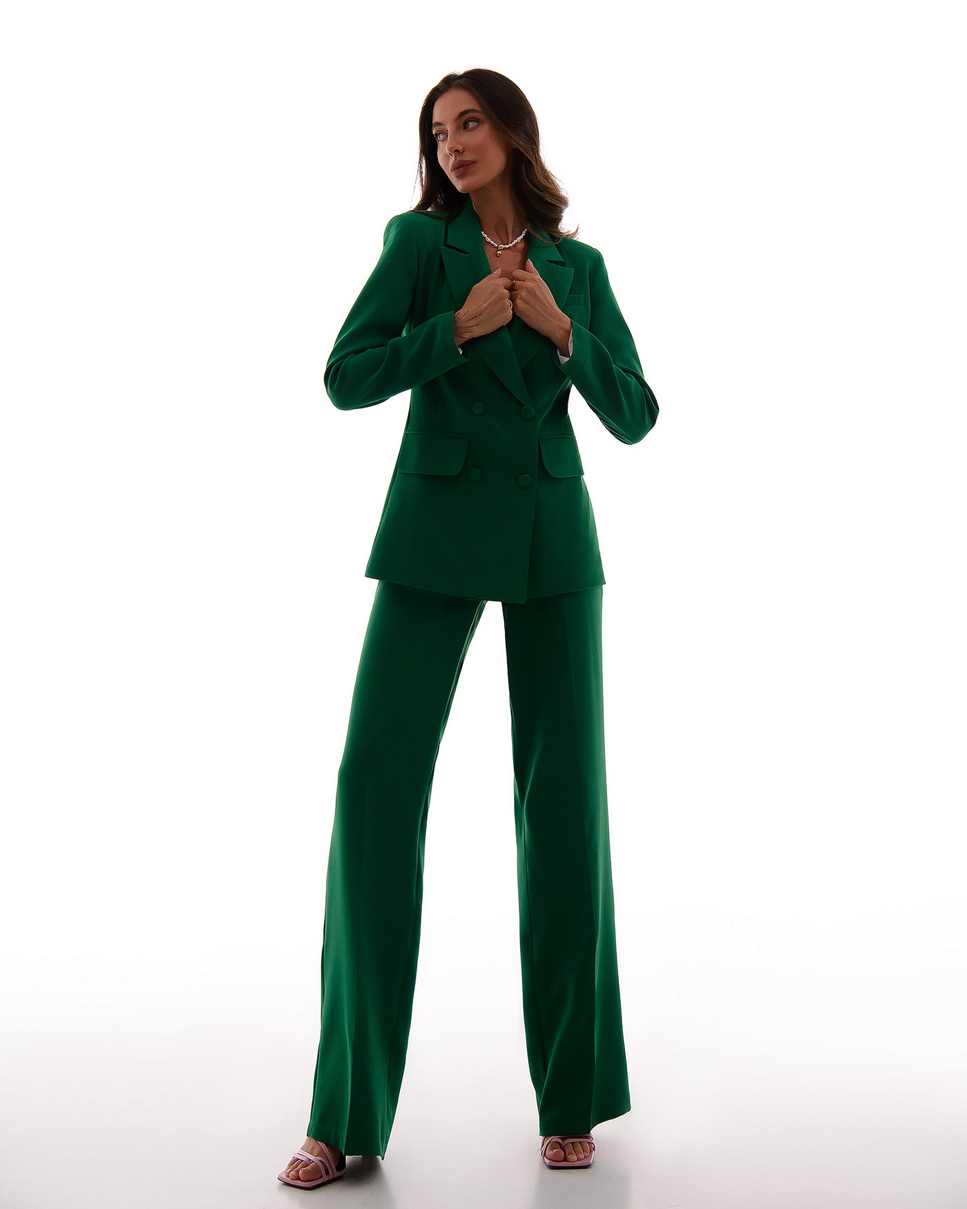 Green DOUBLE BREASTED SUIT 3-PIECE (ARTICLE 300)