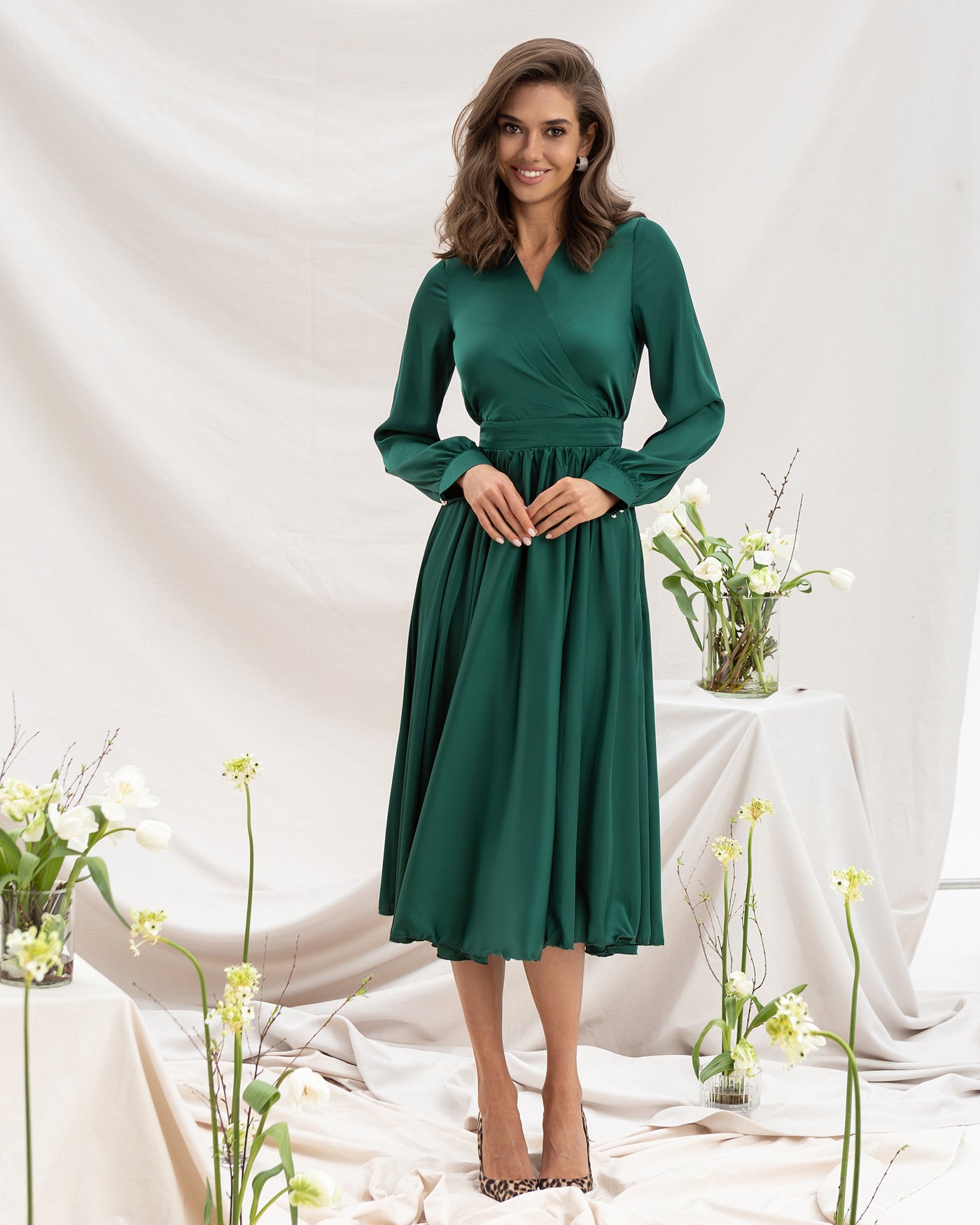 Emerald MIDI LONG SLEEVE DRESS (ARTICLE C393)