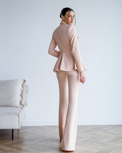 Beige SINGLE-BREASTED SUIT 2-PIECE (ARTICLE 421)