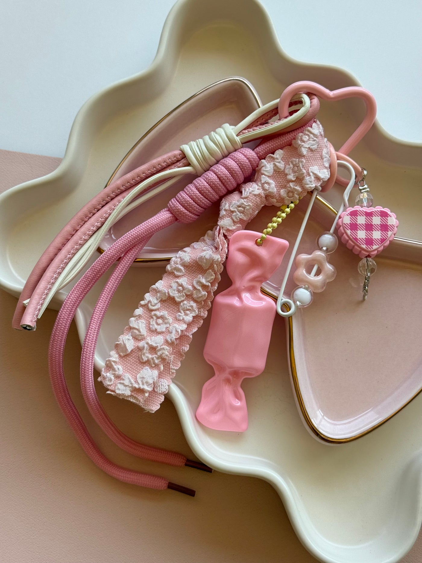 Pink candy keychain