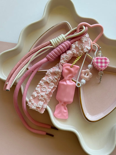 Pink candy keychain