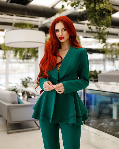 Green SHAWL LAPEL SUIT 2-PIECE (ARTICLE 365)