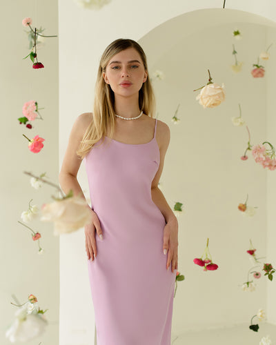 Dusty Pink SATIN SLIP MAXI DRESS (ARTICLE 389/1)