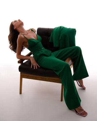 Green DOUBLE BREASTED SUIT 3-PIECE (ARTICLE 300)