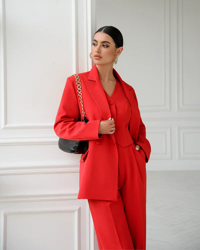 Red DOUBLE-BREASTED 3-PIECE SUIT (ARTICLE 424)