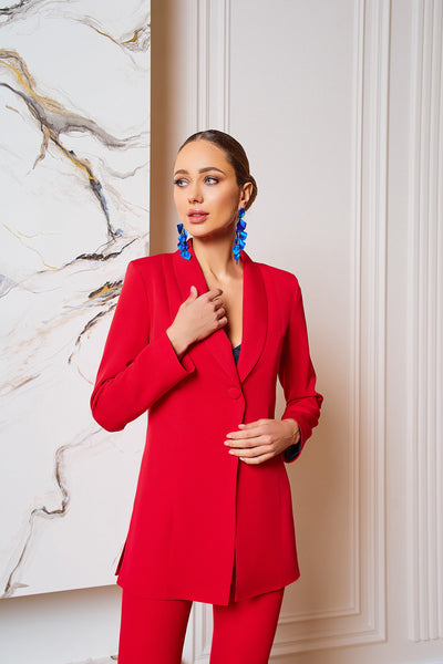 Red SHAWL LAPEL SUIT 2-PIECE (ARTICLE C384)