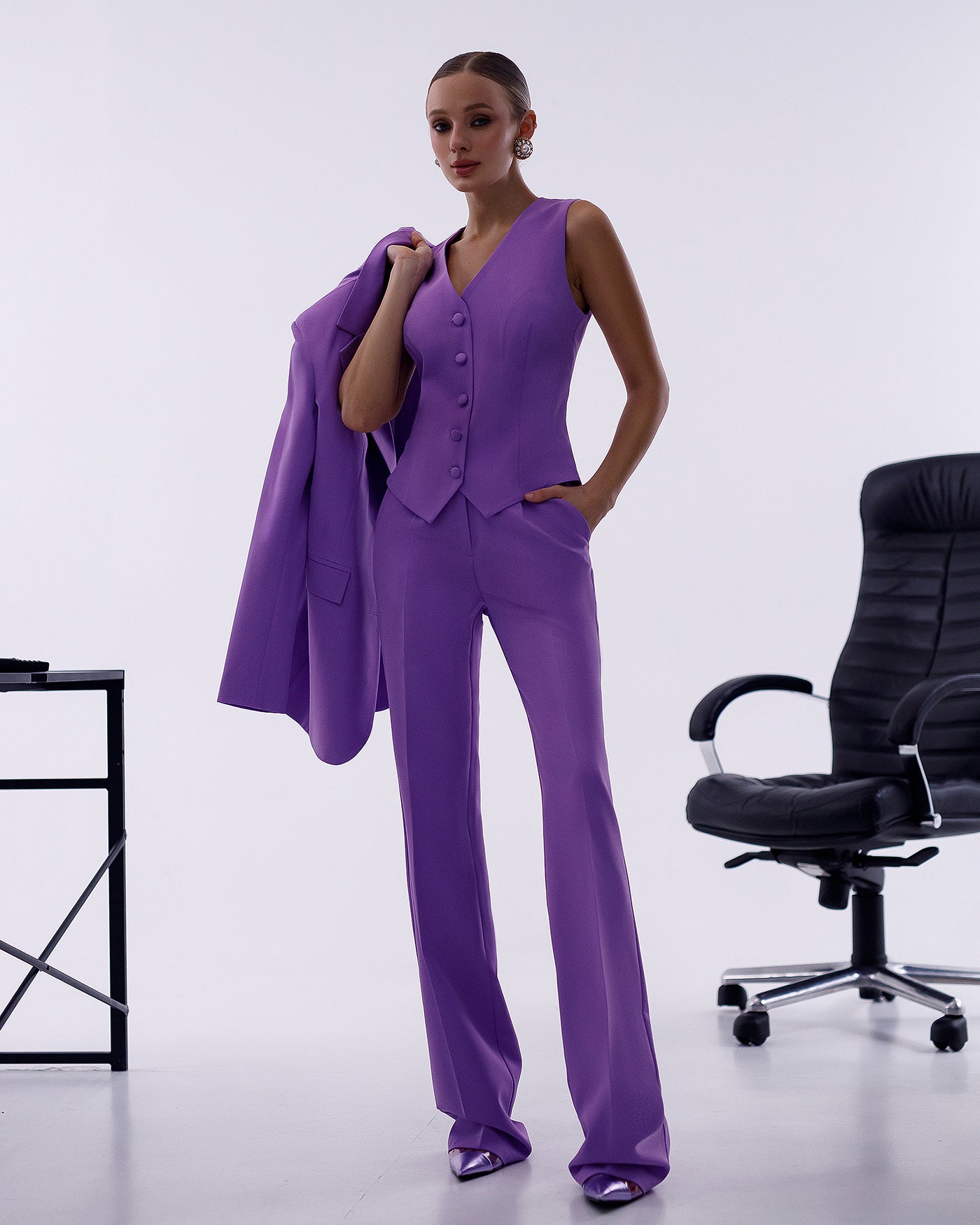 Purple REGULAR-FIT 3-PIECE SUIT (ARTICLE 402)