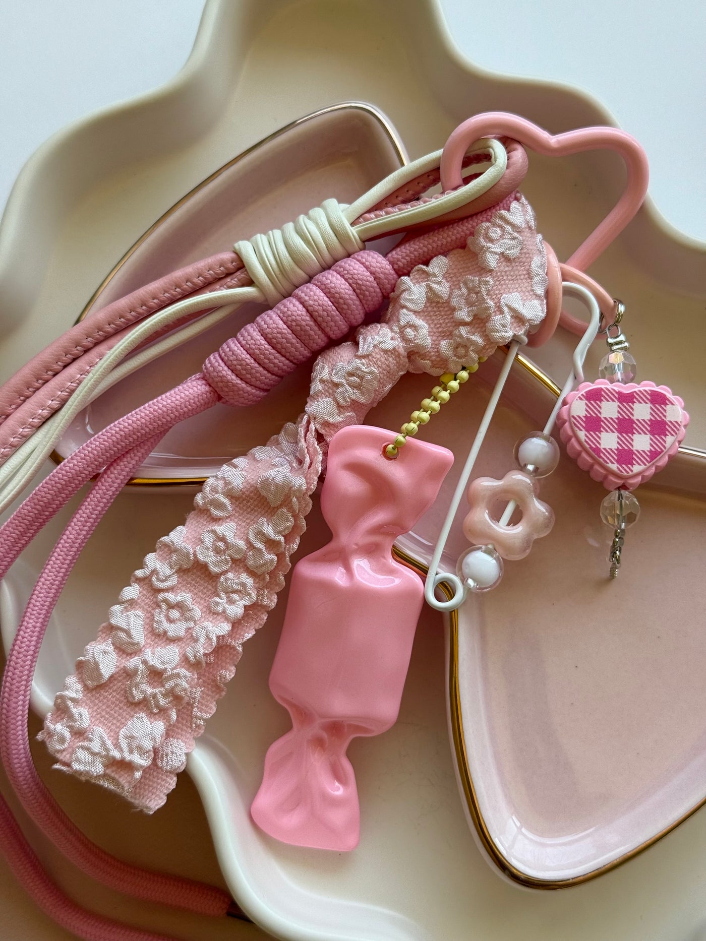 Pink candy keychain