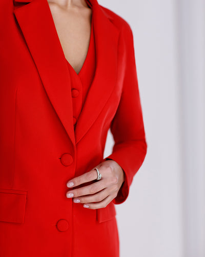 Red Regular-Fit 3-Piece Suit (article 402)