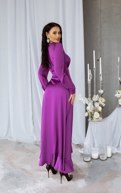 Fuchsia THIGH-SLIT MAXI DRESS (ARTICLE C257)