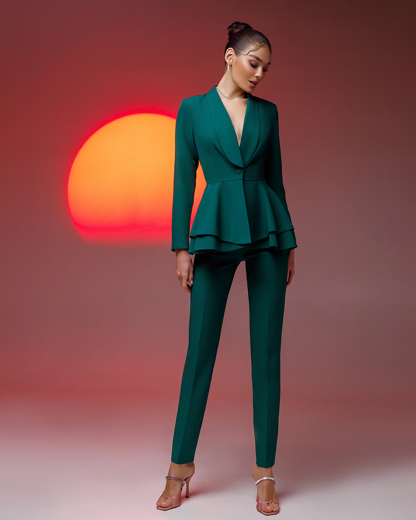 Green SHAWL LAPEL SUIT 2-PIECE (ARTICLE 365)