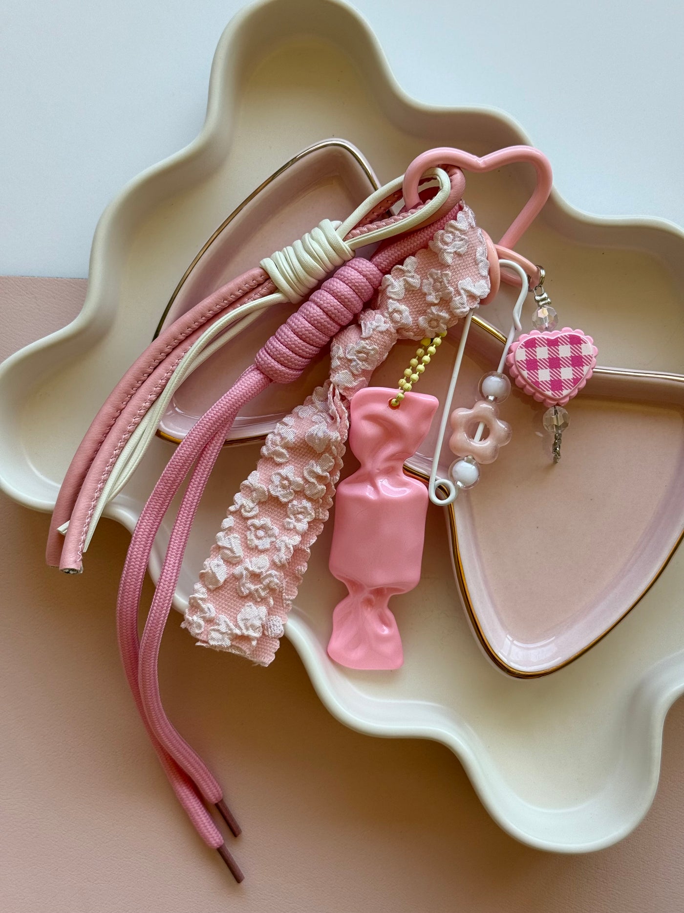 Pink candy keychain