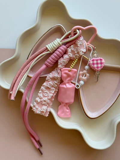 Pink candy keychain