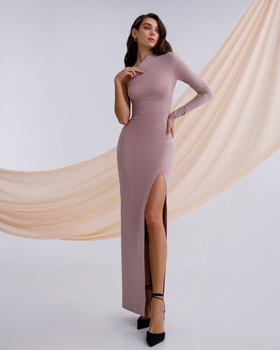 Beige One-Shoulder Maxi Dress (article 262)