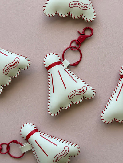 White and red BIRDIE BAG CHARM