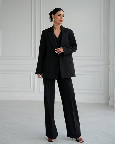 Black DOUBLE-BREASTED 3-PIECE SUIT (ARTICLE 424)