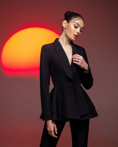 Black SHAWL LAPEL SUIT 2-PIECE (ARTICLE 365)