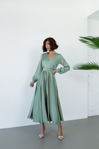 Olive MIDI LONG SLEEVE DRESS (ARTICLE C393)