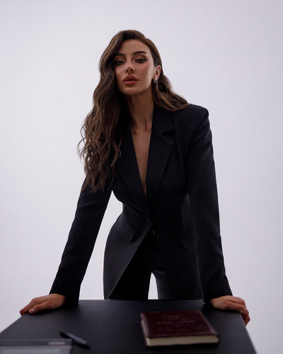 Black SINGLE-BREASTED SUIT 2-PIECE (ARTICLE 332)