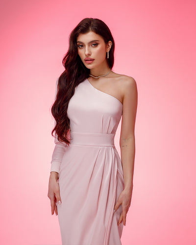 Powder ONE-SHOULDER SATIN MAXI DRESS (article 268)