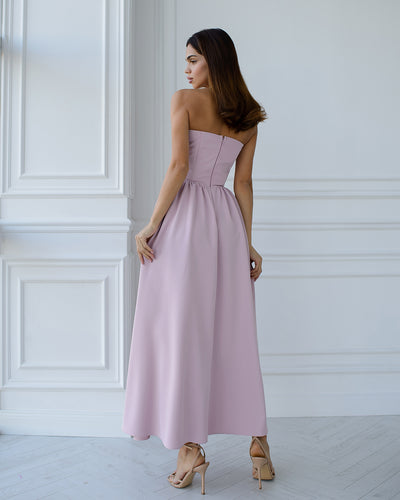 Dusty Pink CORSETED STRAPLESS DRESS (ARTICLE 503)