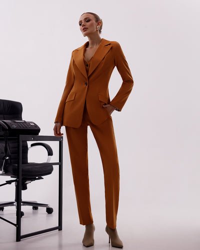 Caramel OFFICE SLIM-FIT 3-PIECE SUIT (ARTICLE 033)