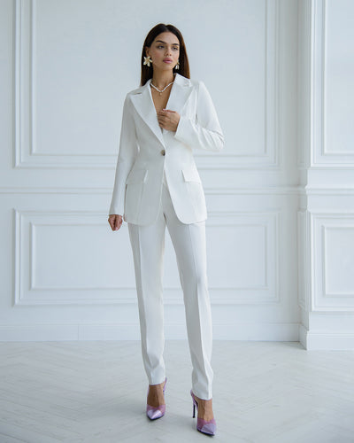 White OFFICE SLIM-FIT 3-PIECE SUIT (ARTICLE 033)