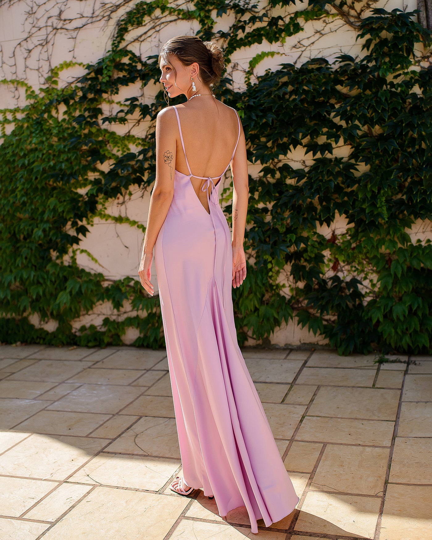 Dusty Pink SATIN SLIP MAXI DRESS (ARTICLE 389/1)