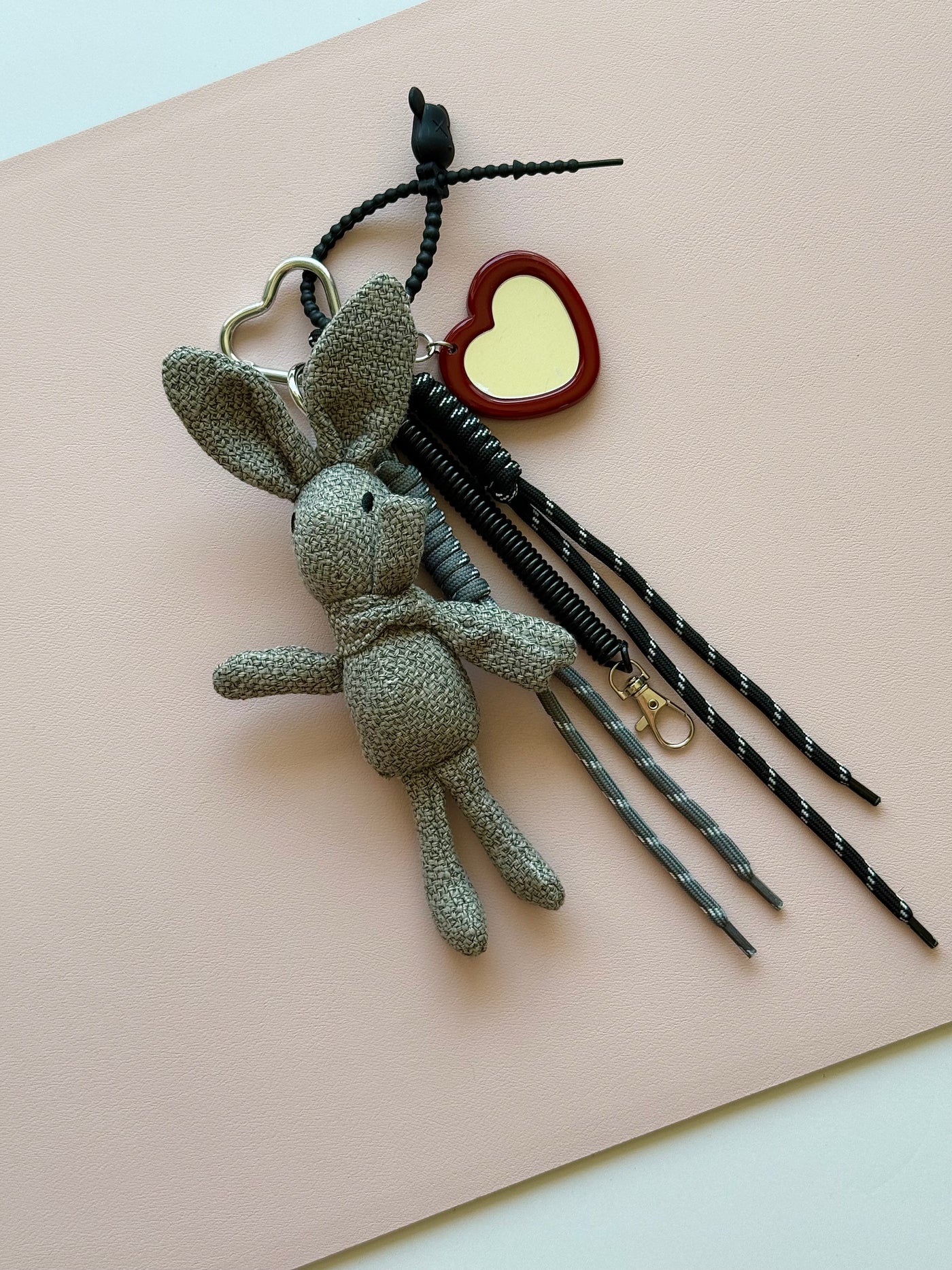 Gray bunny keychain