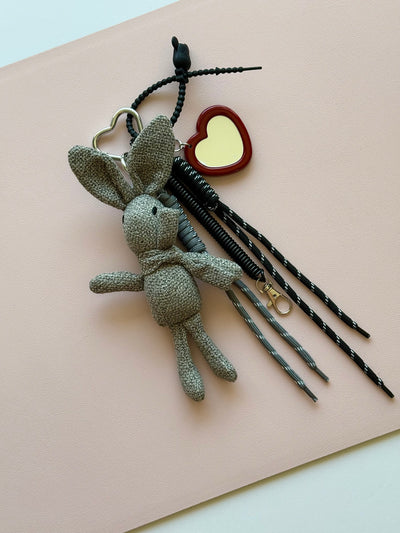 Gray bunny keychain
