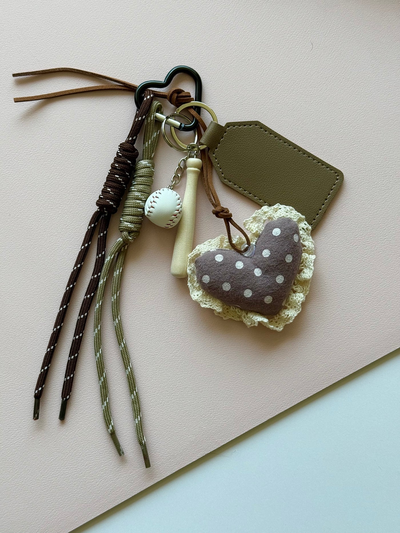 Brown heart keychain