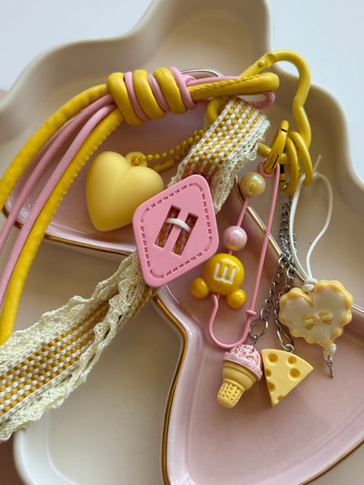 Pink-Yellow summer keychain