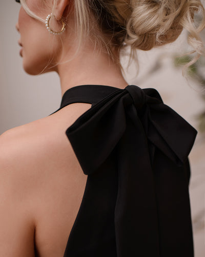 Black BOW BACK MINI DRESS (ARTICLE 518)