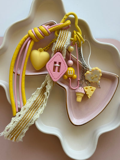 Pink-Yellow summer keychain
