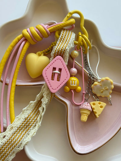Pink-Yellow summer keychain