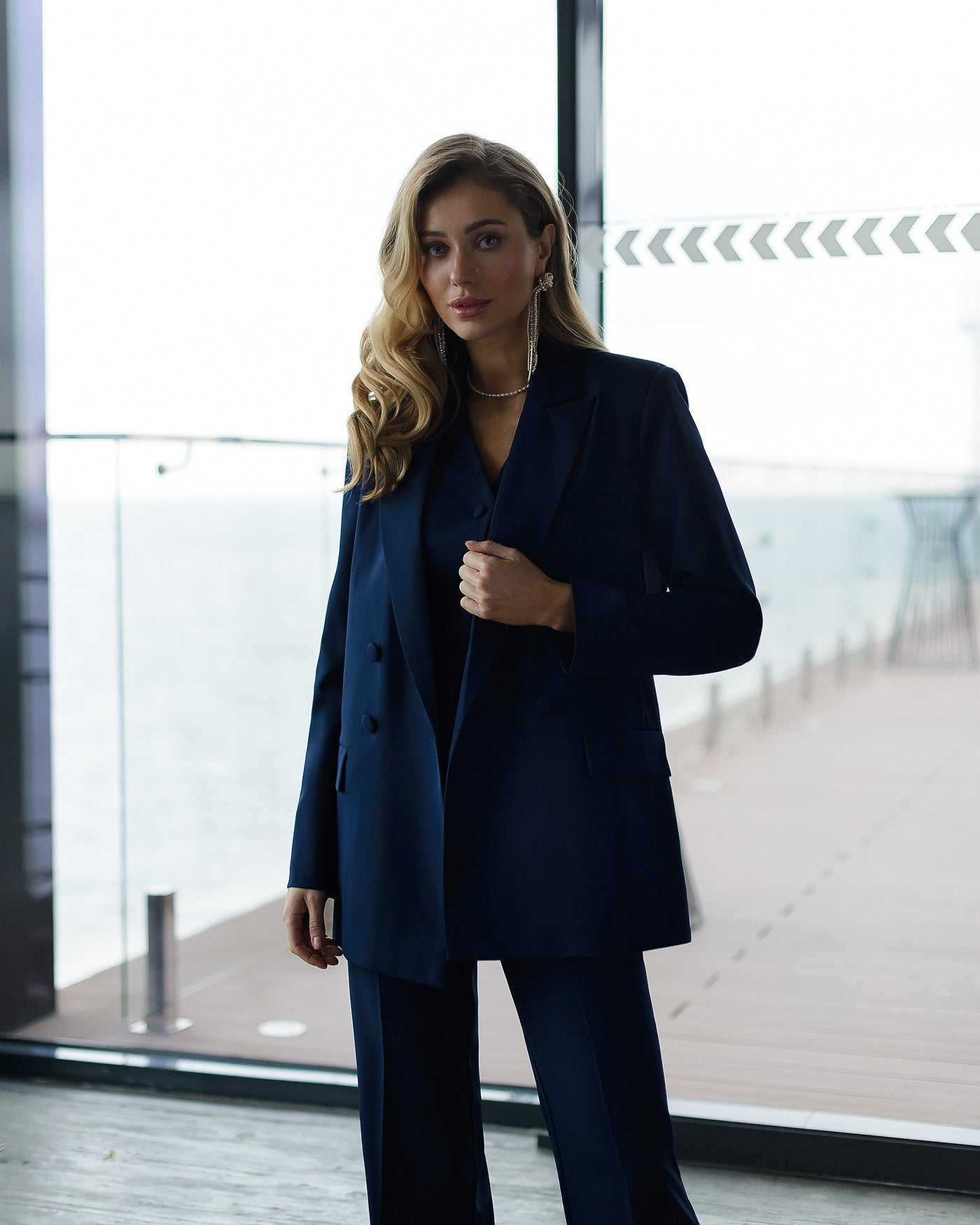 Dark blue Double-Breasted 3-Piece Suit (article 424)