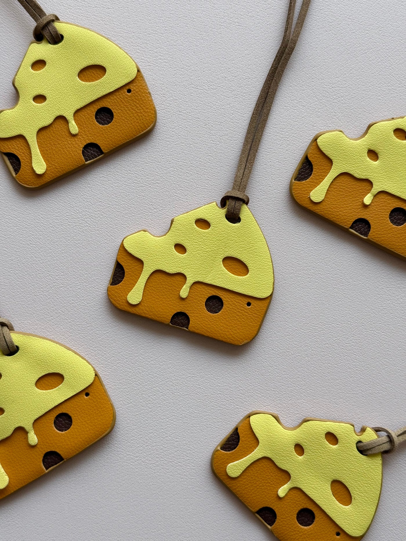 Cheese Slice Leather bag charm