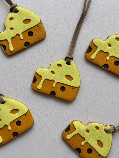 Cheese Slice Leather bag charm