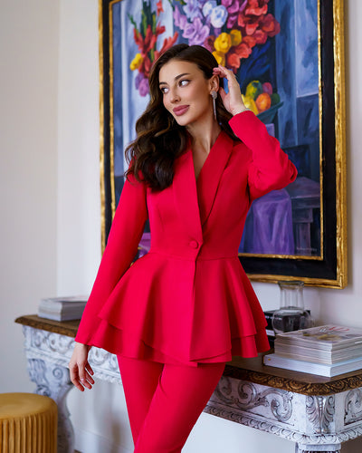 Red SHAWL LAPEL SUIT 2-PIECE (ARTICLE 365)