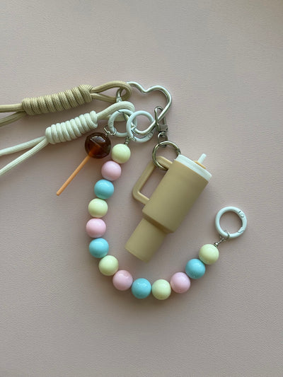 Beige TUMBLER KEYCHAIN