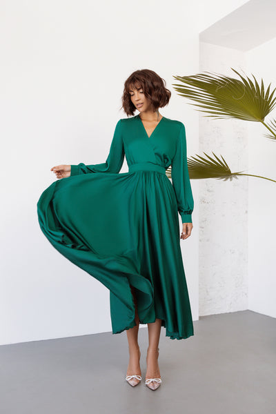 Emerald MIDI LONG SLEEVE DRESS (ARTICLE C393)