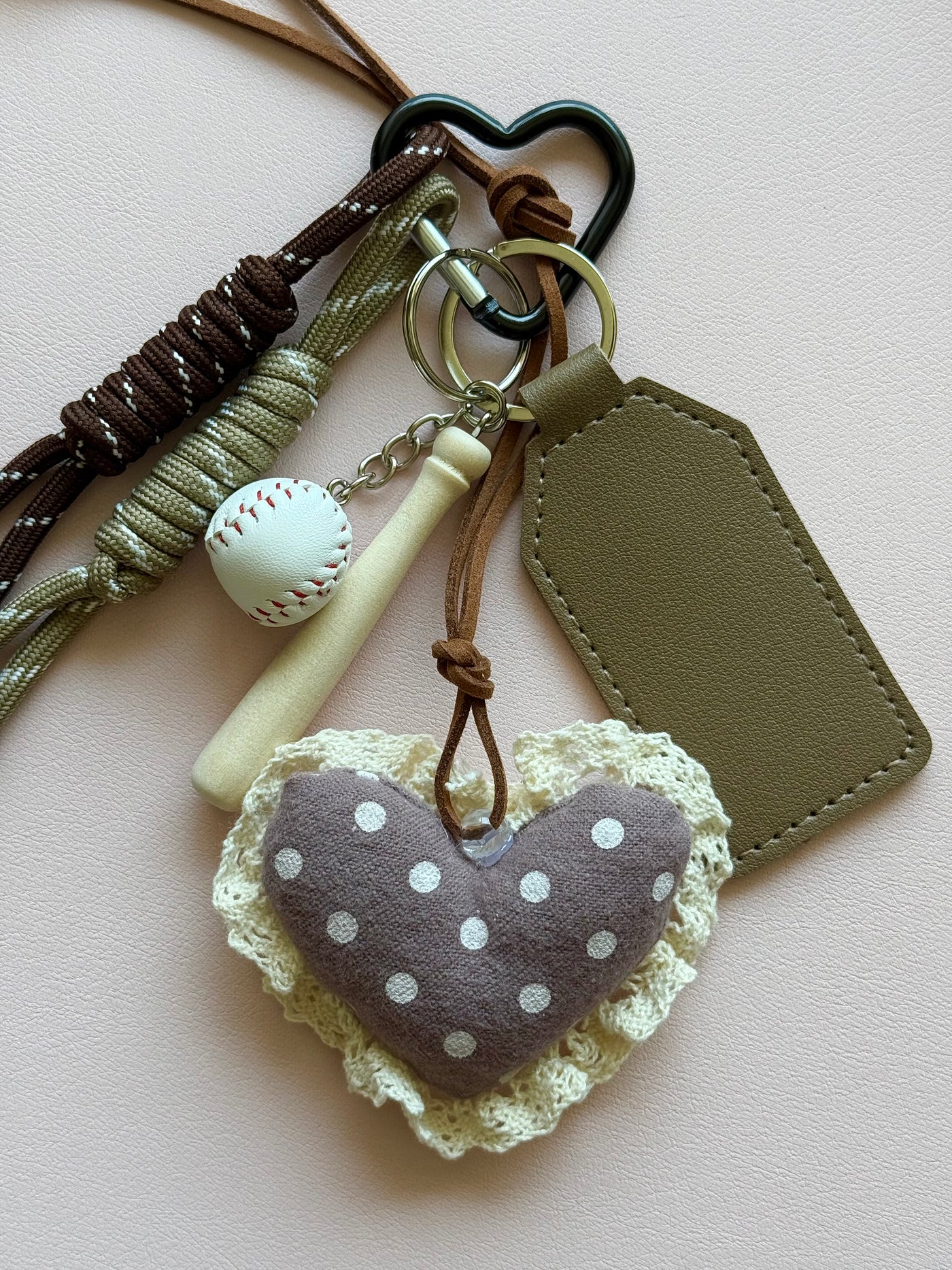 Brown heart keychain