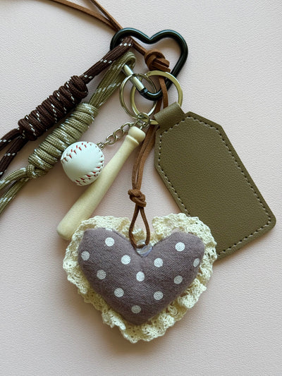 Brown heart keychain