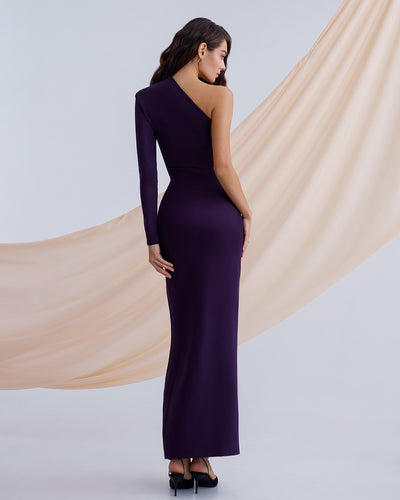 Plum One-Shoulder Maxi Dress (article 262)