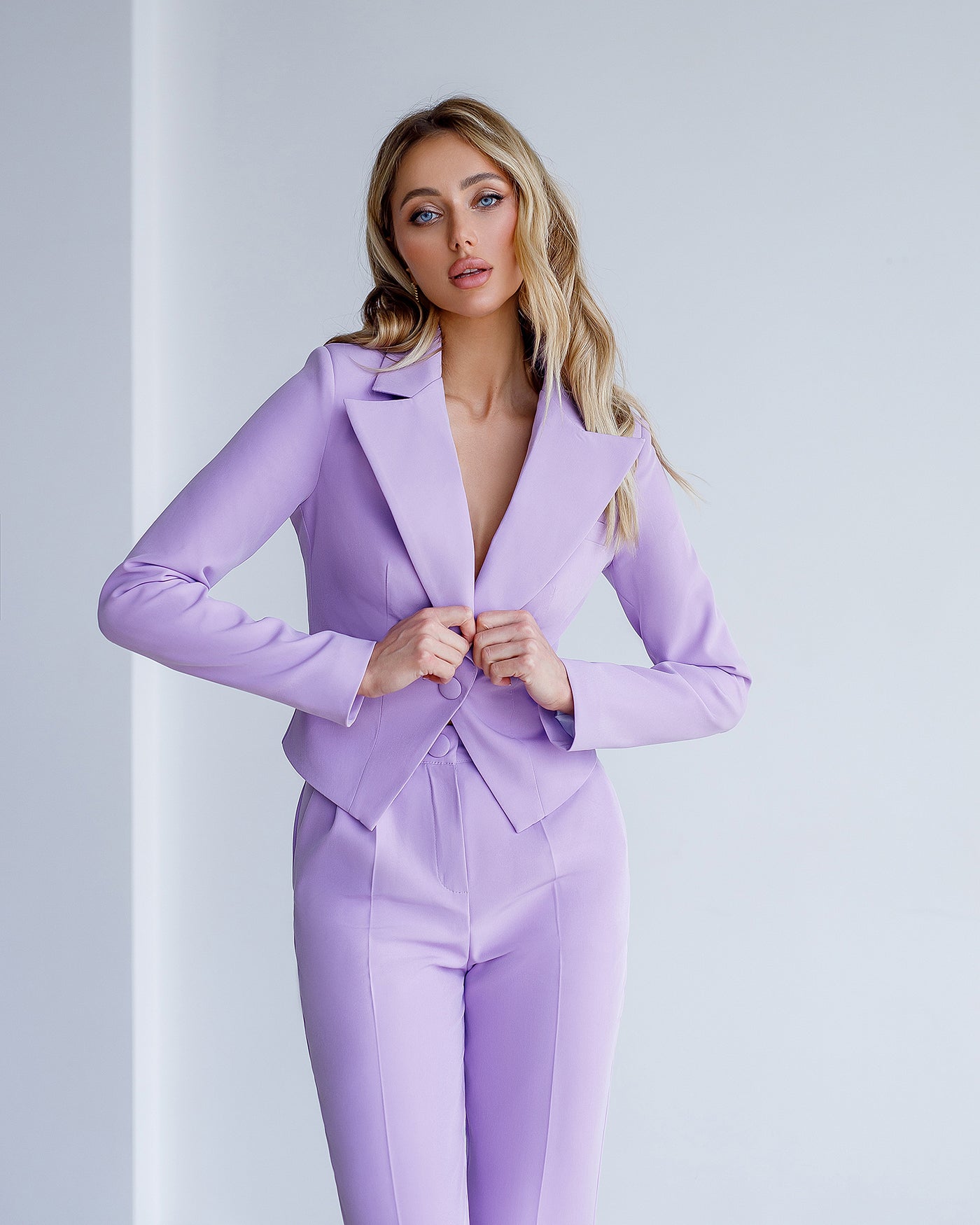 Lavender CROP JACKET SUIT 2-PIECE (ARTICLE 419)