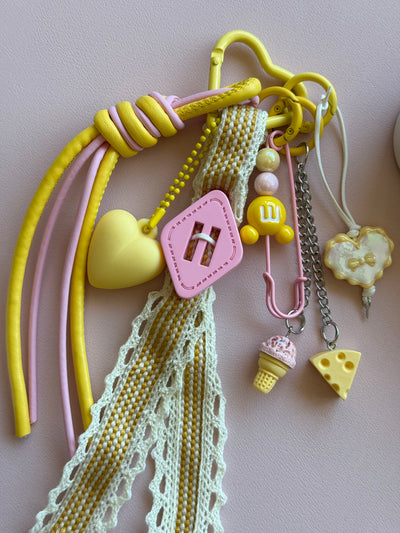 Pink-Yellow summer keychain