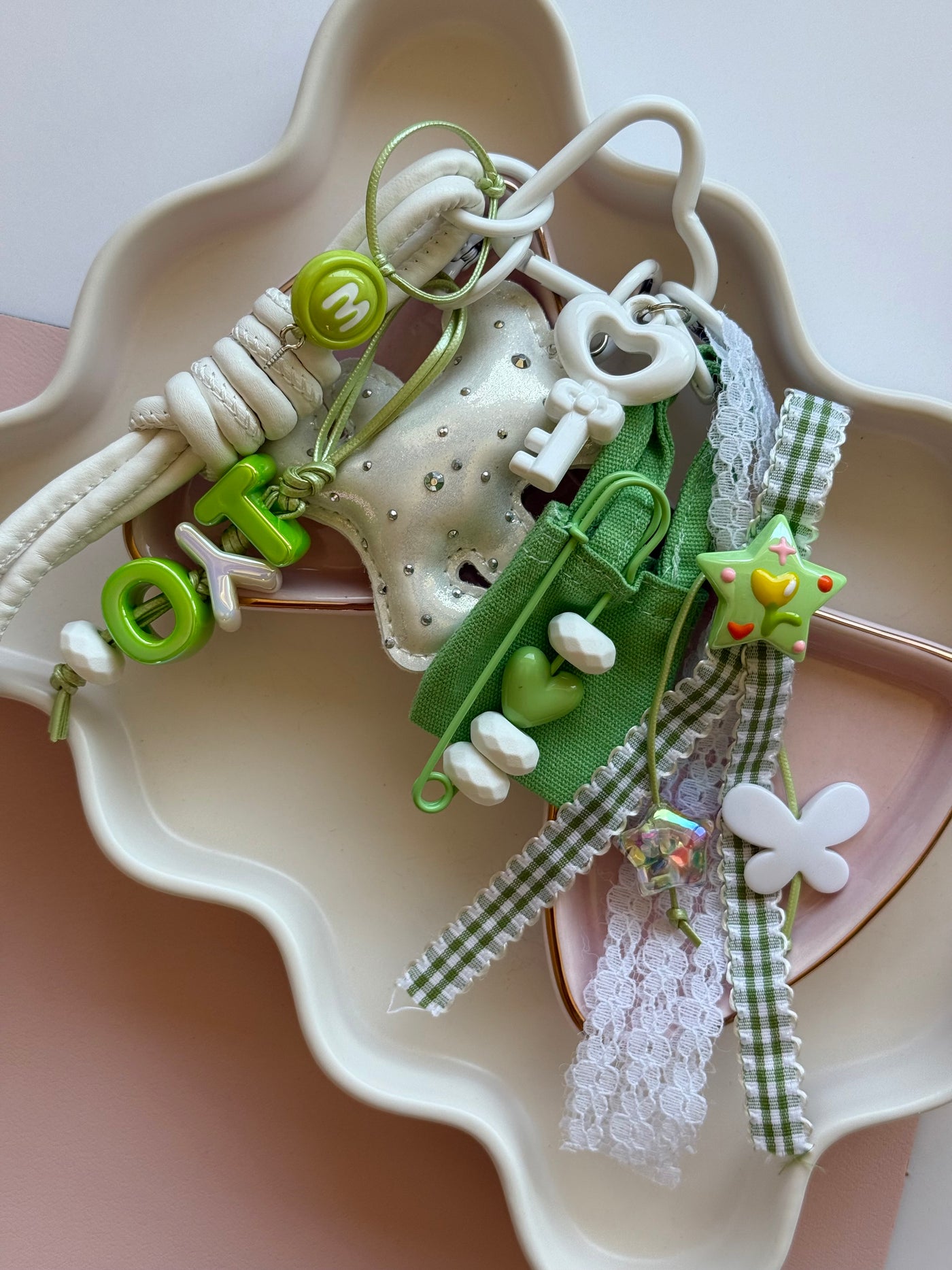 Neon green summer keychain