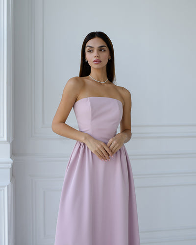 Dusty Pink CORSETED STRAPLESS DRESS (ARTICLE 503)